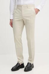 HUGO BOSS gyapjú nadrág férfi, bézs, testhezálló, 50540713 - bézs 56