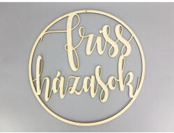  Natúr fa - "Friss házasok" felirat keretben 40cm - papelito