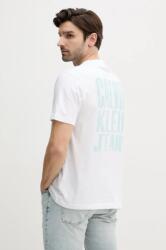 Calvin Klein Jeans pamut póló fehér, férfi, nyomott mintás, J30J327523 - fehér L
