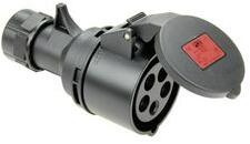 PCE Ipari dugalj lengő 3P+N+E 32A 400V(50+60Hz) piros egyenes IP44 műanyag 6h-pozíció Shark PCE - 225-6x