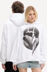 Fiorucci pamut melegítőfelső Mouth Print Relaxed Fit Hoodie fehér, nyomott mintás, kapucnis, U02SPSHO092CJ05WH05 - fehér M