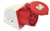 PCE Ipari dugalj falra szerelhető 3P+N+E 16A 400V(50+60Hz) piros IP44 műanyag 6h-pozíció csavaros PCE - 115-6K