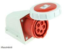 PCE Ipari dugalj falra szerelhető 3P+E 16A 400V(50+60Hz) piros IP67 műanyag 6h-pozíció csavaros PCE - 1142-6