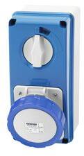 Gewiss Ipari dugalj falra szerelhető 2P+E mechanikai reteszelés 16A IP67 200-250V(50+60Hz) kék IB GEWISS - GW66204N