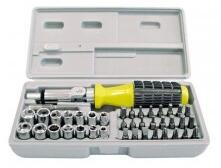 Profix Set Varfuri Si Tubulare Cu Surubelnita Clichet - 40 Piese (10013) Surubelnita