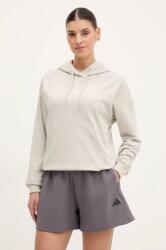 Adidas felső Essentials bézs, női, sima, kapucnis, JC5934 - bézs XS