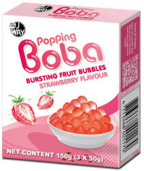  JWAY Popping Boba Bursting Fruit Bubbles Strawberry eper ízű Boba gyöngy 150g