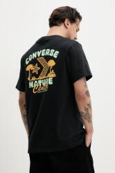 Converse pamut póló fekete, férfi, nyomott mintás, 10027346-A01 - fekete S