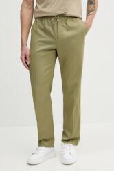 Calvin Klein nadrág vászonkeverékből férfi, zöld, egyenes, K10K114403 - zöld 48