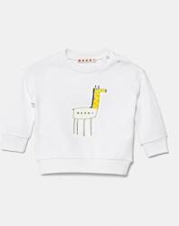 Marni csecsemő melegítőfelső pamutból MS304B SWEAT-SHIRT fehér, nyomott mintás, M01405 - fehér 88
