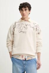 Desigual pamut melegítőfelső SEAN bézs, férfi, nyomott mintás, 25SMSK15 - bézs L