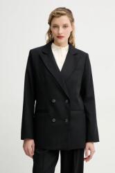 APC A. P. C. gyapjú kabát veste lucy fekete, sima, kétsoros gombolású, WOAPO. F03212 - fekete 40