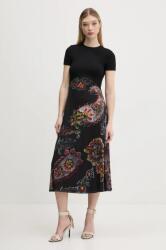 Desigual ruha PAISLEY MESH_LACROIX fekete, midi, harang alakú, 25SWVK32 - fekete XS