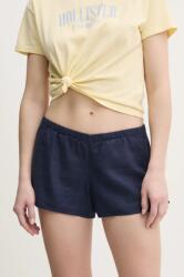 Hollister Co Hollister Co. vászon rövidnadrág női, sötétkék, sima, magas derekú, KI349-5077 - sötétkék L
