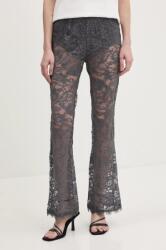 Never Fully Dressed nadrág Charcoal Lace női, szürke, magas derekú trapéz, NFDTR453 - szürke M