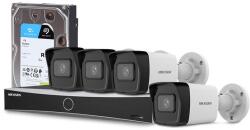 HikVision Sistem supraveghere IP exterior complet HikVision KIT-HIK-C4EXT4MP-30M-A-POE, 4 camere, 4 MP, 2.8 mm, IR 30 m, PoE, HDD 1TB (KIT-HIK-C4EXT4MP-30M-A-POE)