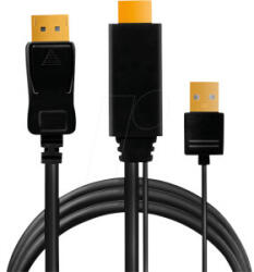 LogiLink Cablu video Logilink CH0090 HDMI Male - DisplayPort Male, v1.2, 1 m, Negru (CH0090) - pcgarage