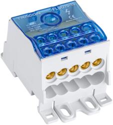 Tracon Fővezetéki leágazó sorkapocs nyitható fedéllel 1×70(50)mm2 / 10×16mm2, 690VAC/DC, 175A (FLSO70-10)
