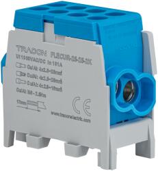 Tracon Főáramköri leágazó kapocs, sínre, kék, engedélyes 2.5-25mm2, max. 1000VAC/DC, max. 101A (FLECUR-25-25-2K)