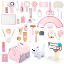 UMU Veterinary set interaktív játék fából készült Pink 3y+