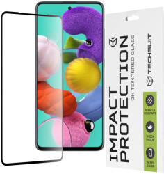 Techsuit - 111D Teljes Fedésű / Teljes Ragacsos Üveg - Samsung Galaxy A51 4G / A51 5G - Fekete