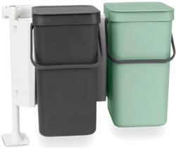 Brabantia Sort & Go Built in Bin beépített szemetes - sötét szürke és jáde zöld 2x12L (214448)