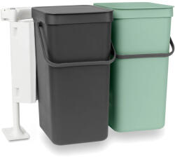 Brabantia Sort & Go Built in Bin beépített szemetes - sötét szürke és jáde zöld 2x16L (214462)