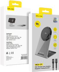 Blavec BQI-01 Qi2 15W mágneses vezeték nélküli töltő ezüst