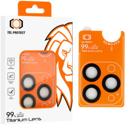 Tel Protect Edzett üveg Tel Protect Titanium Lens 99% AR kamerára iPhone 15 Pro/15 Pro Max fekete (lencse 3 db) üvegfólia