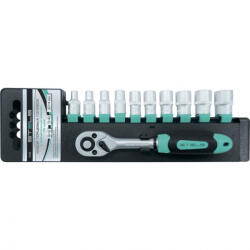 STELS 11 Darabos 1/4 Professional 4-13 mm Racsnis Dugókulcs Készlet Crv