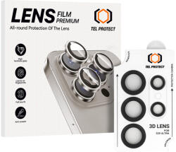 Tel Protect Temperált üveg Tel Protect 3D lencsevédő kamera számára Samsung Galaxy S24 Ultra fekete (5 darabos lencse) üvegfólia