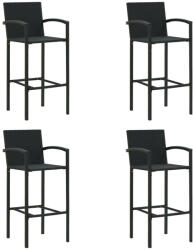 vidaXL 4 db fekete polyrattan bárszék (VD313455)