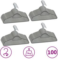 vidaXL 100 db szürke csúszásmentes bársony ruhaakasztó (289919)
