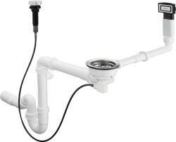 HANSGROHE D16, automatikus lefolyó és túlfolyó készlet gránit egy mosogatóhoz, króm, HAN-43937000 (HAN-43937000)