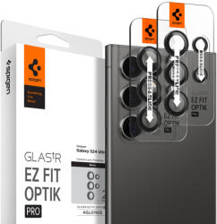 Spigen "Glas. tR EZ Fit Optik Pro" Samsung Galaxy S24 Ultra Tempered kameravédő fólia felhelyező kerettel, fekete (2db) (AGL07425) - phoner