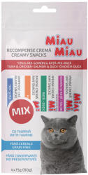 MiauMiau Recompense pentru pisici Miau Miau Creamy Snacks Mix cu pui , rata , somon ton 4 buc x 15 gr