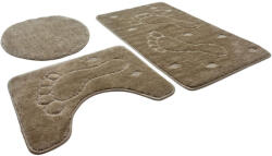 Hilal Molly 3001-3 Dark Beige, Sötét-bézs 3 Részes Fürdőszoba Szőnyeg 50x80 + 50x40cm