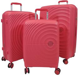 Touareg négykerekű kör bordás, pink polipropilén bőrönd szett-TG8002-3db - borond-aruhaz