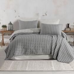 Saheser® Cuvertura bumbac jacquard 240x260cm + 2 fete de perna, Saheser Home, PIA Antracit