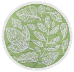  Prosop plaja rotund bumbac 100% cu franjuri, Fouta Frunze Prosop