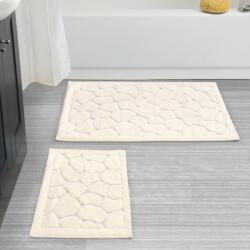 Alanur Home Collection Set 2 covorase baie bumbac, model pietre, Alanur Home, Cottonkt 132 Crem Covor baie
