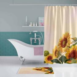Tropik Home Set 3D perdea dus si covoras baie, Floarea Soarelui