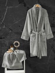 Cottonbox® Set Halat baie si prosop bumbac, L-XL, Cotton Box Exclusive Gri