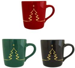  Fényes Bögre, Arany Fenyő Mintával (bgrkar002)