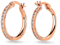 Heratis Forever Elegáns 2 cm karika fülbevaló cirkóniákkal, 14K rózsaszín arany IZ13884R
