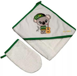 Babastar Frottir fürdőlepedő, fürdetőkesztyűvel 80*80 cm - Koala Gitárral - babastar