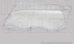 BMW 3 2001-2005 E46 - Fényszóró üveg bal (Coupé/Cabrio) -03.02 TYC