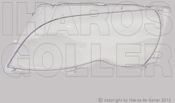 BMW 3 2001-2005 E46 - Fényszóró üveg bal (nem Coupé/Cabrio) TYC *