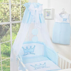  BabyLion Prémium baldachin függöny - Kék - Fehér gömbök - Prince/Princess - manopalota