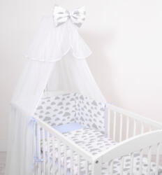 BabyLion 5 részes ágyneműhuzat szett - Kék - Szürke felhők - manopalota